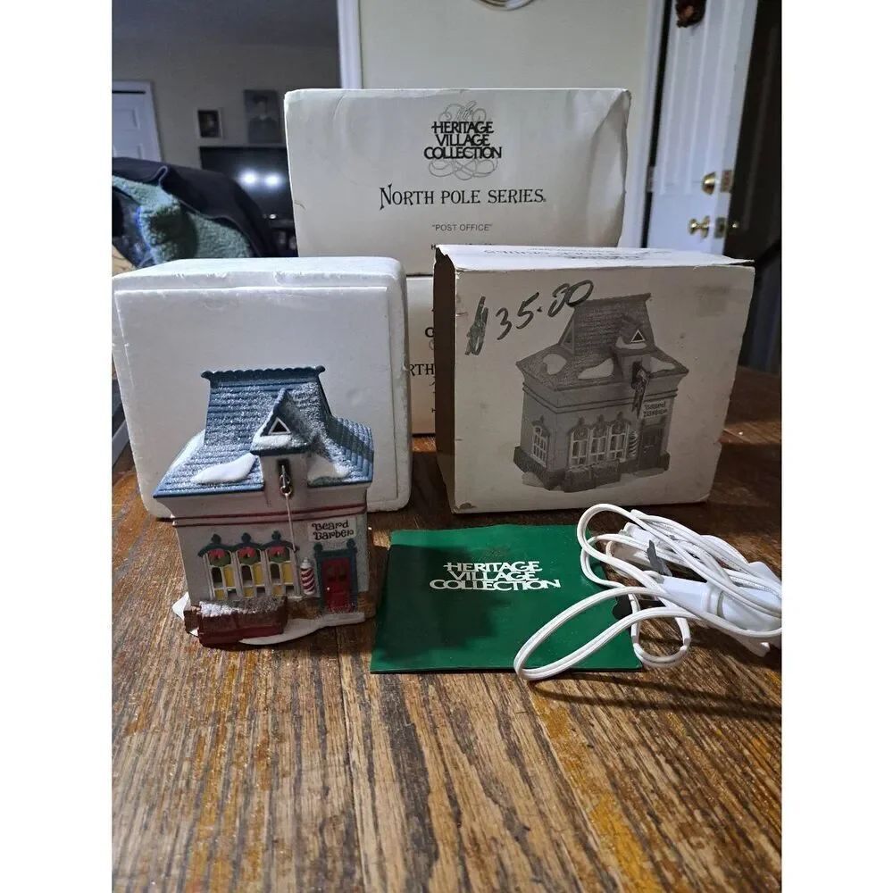 Vintage 1994 Dept 56 Heritage Village North Pole Series Beard Barber Shop